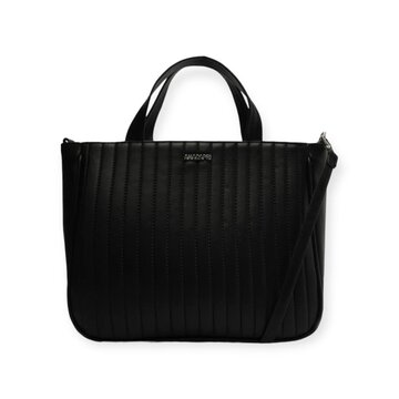 Bolsa Feminina ANACAPRI Casual Pesponto Media Preto Preto