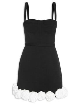 Vestido Flávia Em Crepe Bouclê - Preto